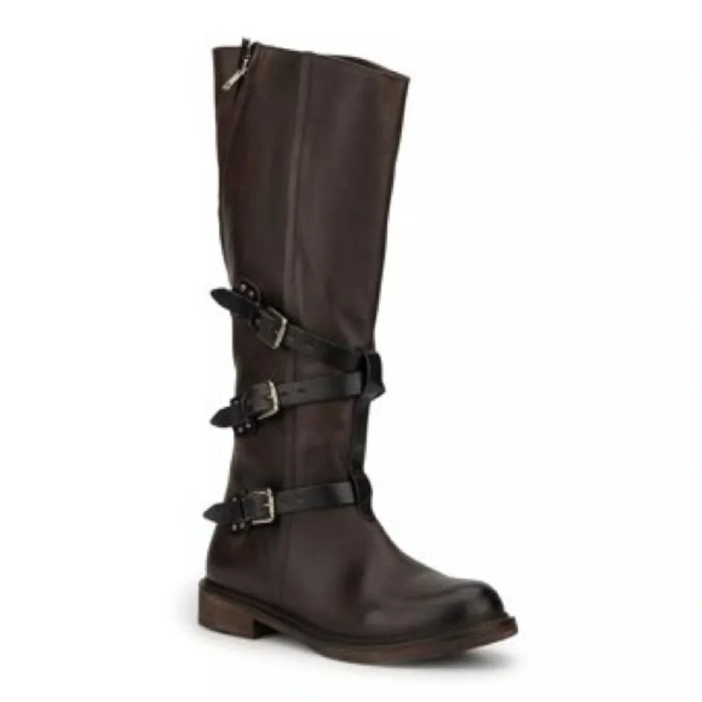 VINTAGE FOUNDRY CO Women's Jenny Riding Leather Boot Black US 8 M EU 38.5 UK 6